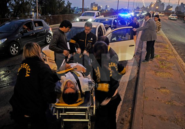 Choque en cadena en el puente Oroño