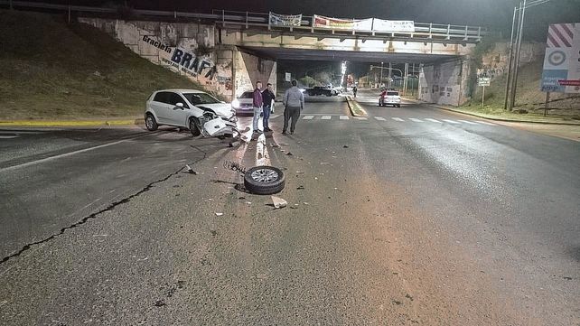 Choque en Almafuerte y Circunvalación con una persona herida