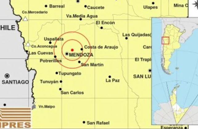 Un sismo de 3,4 grados se registró en Mendoza y se sintió en edificios del microcentro de Lavalle