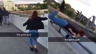 Se lanzó de un puente en medio de un desafío viral y su video dio la vuelta al mundo
