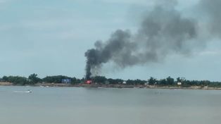 Incendio en un parador de las islas frente a la costa norte rosarina&nbsp;