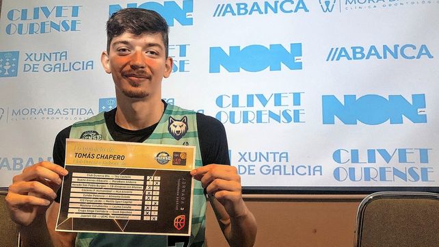 El santafesino Tomás Chapero tuvo una buena tarea en la victoria de Ourense por la LEB Oro.