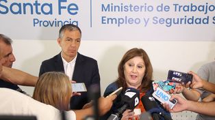 El ministro de Trabajo Juan Manuel Pusineri y la ministra de Educación, Adriana Cantero&nbsp;