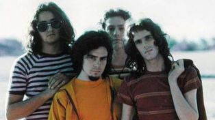 Luis Alberto Spinetta junto a Edelmiro Molinari, Rodolfo García y Emilio del Guercio en los tiempos de Almendra.&nbsp;