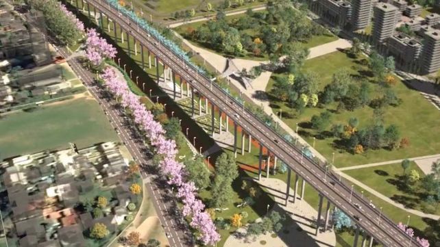 El parque que proyectan las autoridades para cambiar la fisonomía de la cabecera del puente.&nbsp;