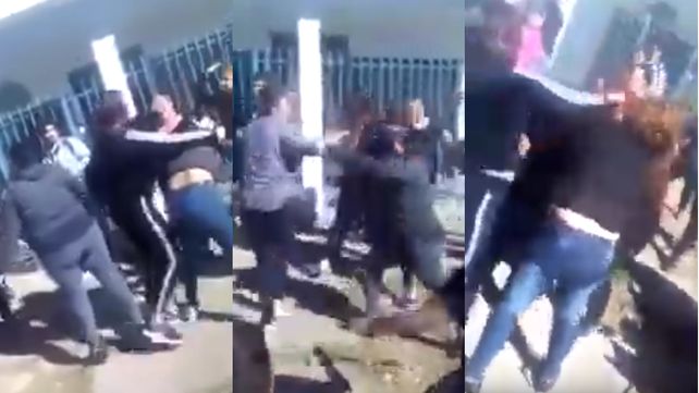 Batalla campal en la puerta de un jardín de infantes