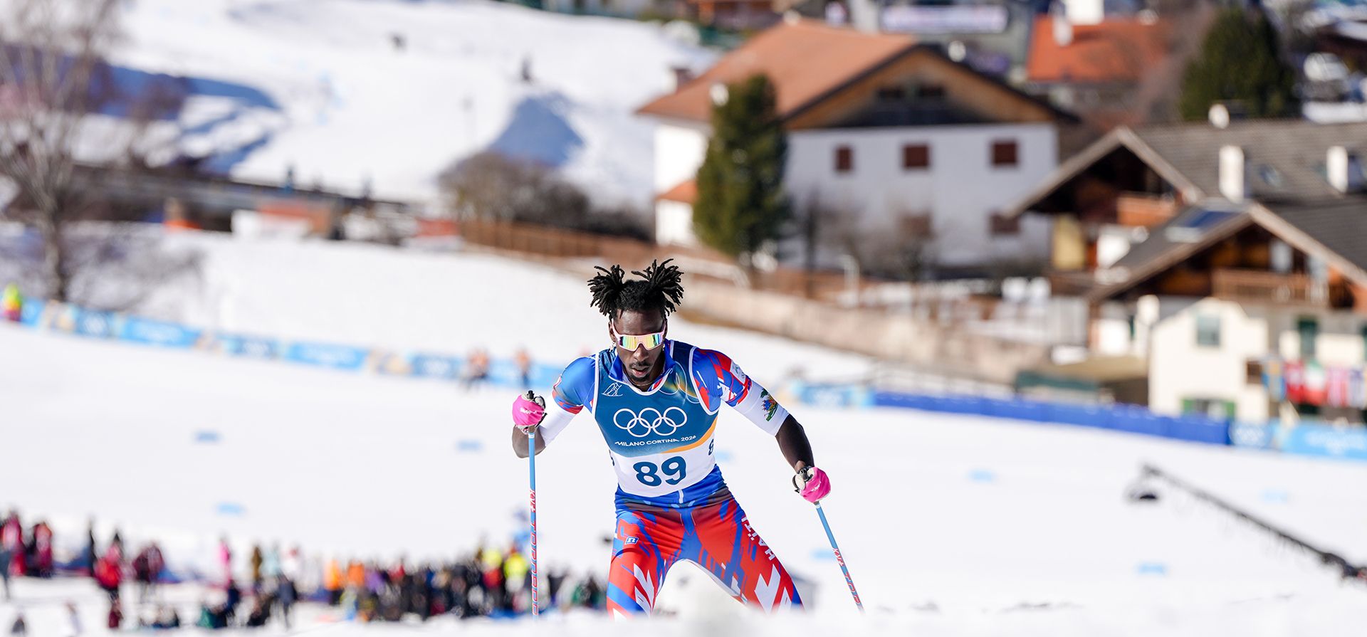 Stevenson Savart, de Haití, compite en la prueba masculina de esquí de fondo de 10 km con salida libre en los Juegos Olímpicos de Invierno de 2026, en Tesero, Italia, el viernes 13 de febrero de 2026. (Foto AP/Kirsty Wigglesworth) Stevenson Savart, de Haití, compite en la prueba masculina de esquí de fondo de 10 km con salida libre en los Juegos Olímpicos de Invierno de 2026, en Tesero, Italia, el viernes 13 de febrero de 2026. (Foto AP/Kirsty Wigglesworth)