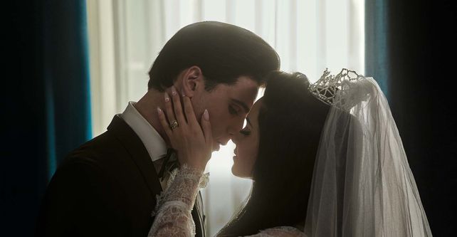 Jacob Elordi y Cailee Spaeny como Elvis y Priscilla Presley. Spaeny obtuvo el premio a mejor actriz en el Festival de Venecia.