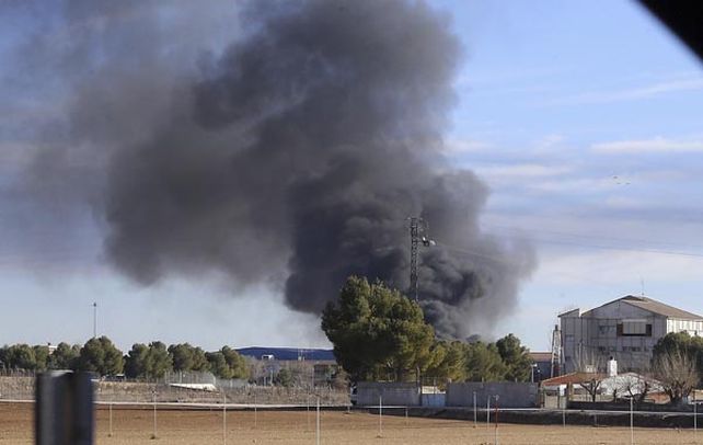 escena. El siniestro acaba de ocurrir en la base aérea de Albacete (España).