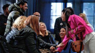 La familia Messi se acercó al encuentro con Leda.