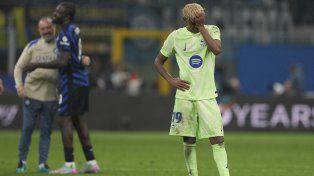 Lamine Yamal, la joven figura de Barcelona sufre la eliminación ante Inter.