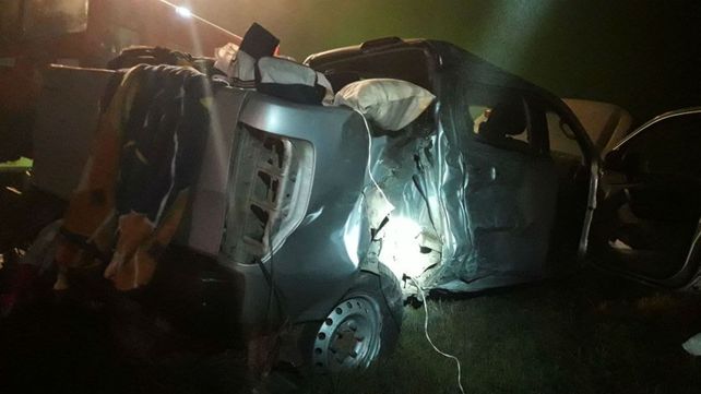 La camioneta Ford Ranger donde viajaban las víctimas.&nbsp;