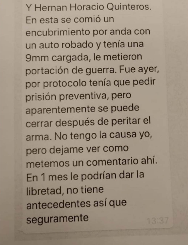 El mensaje con informaci&oacute;n fina que sali&oacute; de Fiscal&iacute;a.