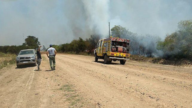Dos focos de incendios forestales en los Esteros del Iberá
