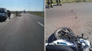Tras un accidente rescatan a motociclista en helicóptero
