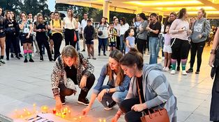 Velas. El abrazo del 7 de junio en el country.