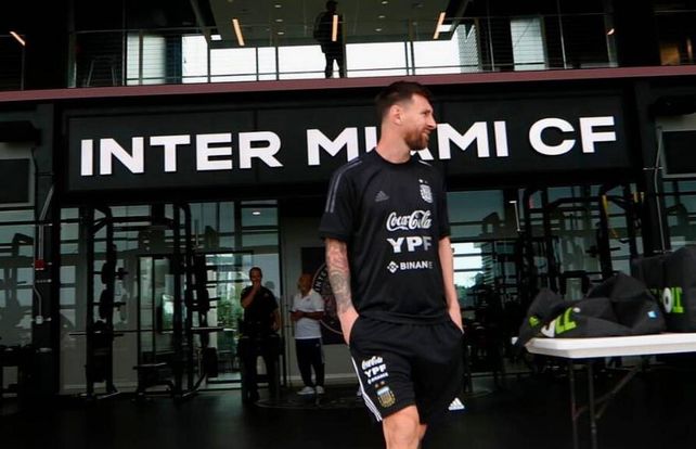 Messi entrenó en Inter en septiembre pasado junto a la selección. Ahora