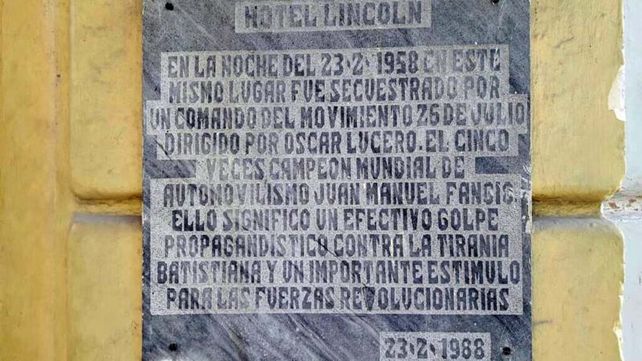 Placa en Hotel Lincoln.