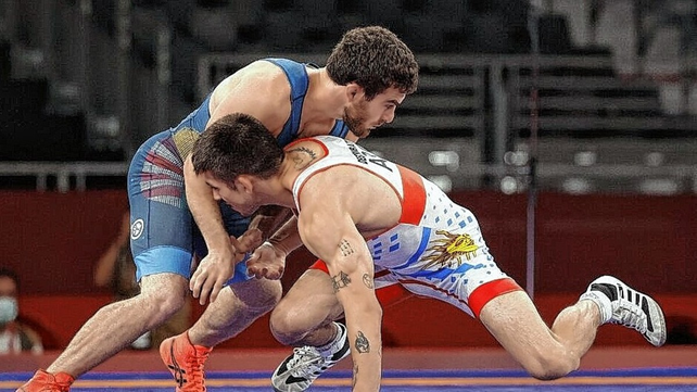 El cordobés Destribats fue vencido por el húngaro Muszukajev en la prueba de lucha libre 65 kilográmos.