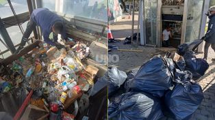 Abandono total en pleno centro de Santa Fe: retiraron 600 kilos de basura del viejo ascensor del puente peatonal de Parque Alberdi