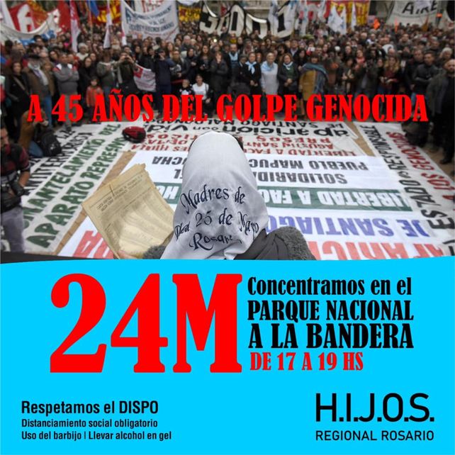 Dónde y cuándo participar de las actividades por el Día Nacional de la Memoria en Rosario