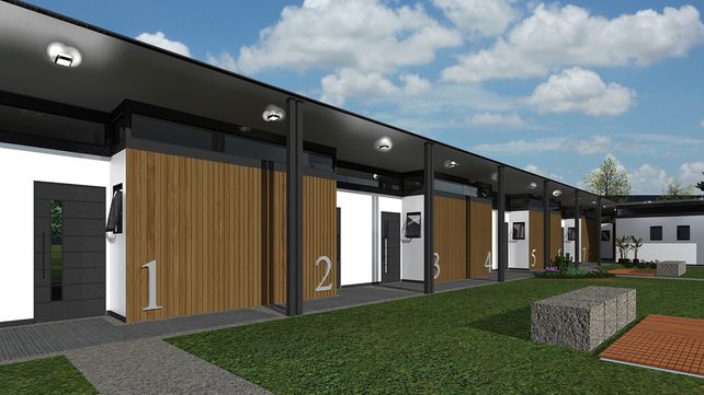 El gobierno provincial invertirá más de 351 millones de pesos en la construcción de tres residencias estudiantiles.Imagen digitalizada del proyecto
