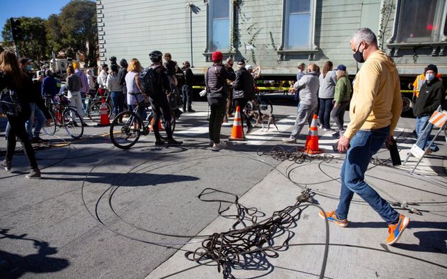 Para preparar el recorrido se retiraron parquímetros