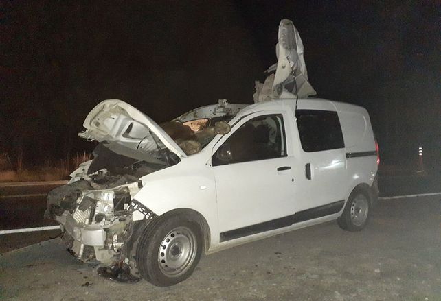 Chubut: chocó a un caballo en la ruta 40 y el animal quedó inscrustado en la camioneta
