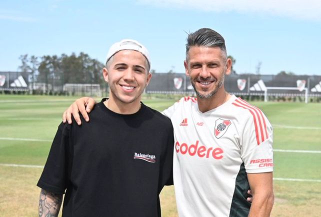 River: Martín Demichelis recibió a Enzo Fernández.