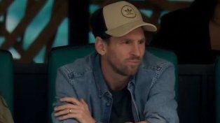 Lionel Messi, presente en el Miami Open viendo a Novak Djokovic.
