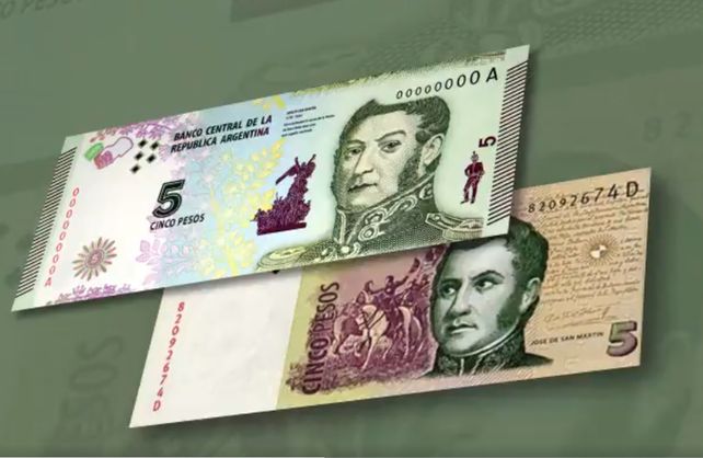 El billete de cinco pesos saldrá de circulación.