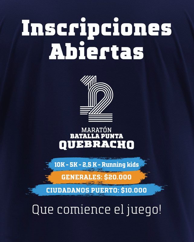 Se viene la Maratón Batalla Punta Quebracho con premios millonarios