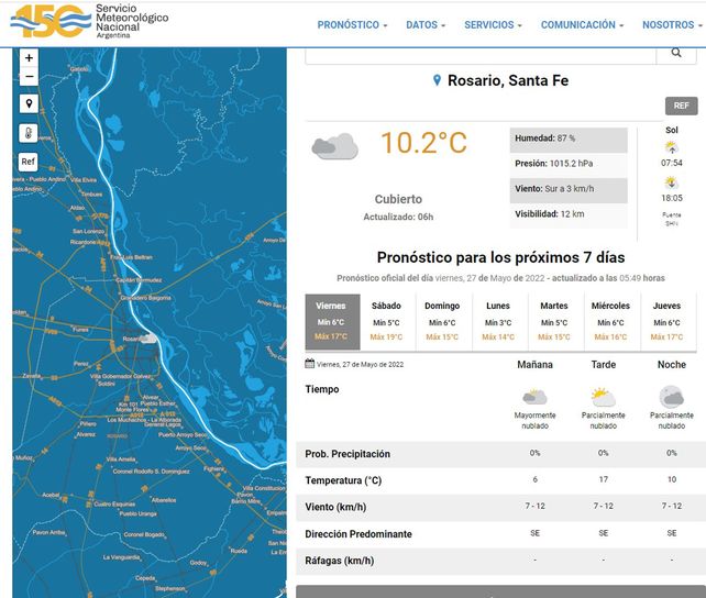El tiempo en Rosario: nubes por la mañana y una jornada agradable por la tarde 