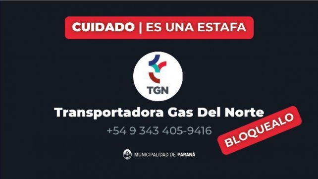 La Municipalidad de Paraná advirtió por nuevos intentos de estafa en nombre de organismos estatales de la capital entrerriana