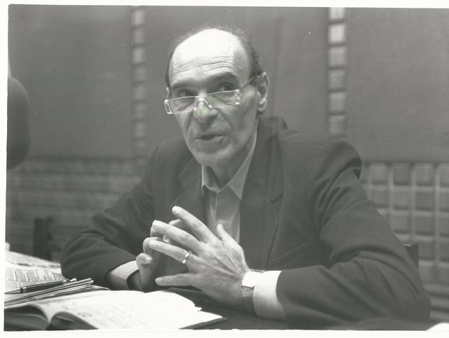 Masciaro, en un programa de radio a mediados de los años 90 en Rosario