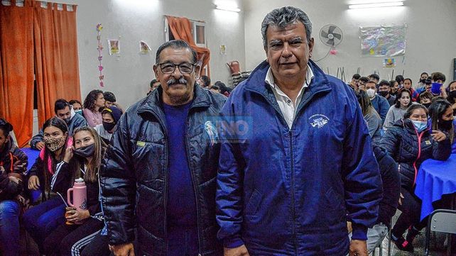 Veteranos Pedro Omar Antivero y Jorge Benitez. La causa Malvinas siempre presente.