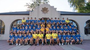 Antes del viaje. La delegación de Gimnasia jugará partidos amistosos en la gira por Estados Unidos.