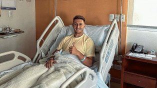 Matías Giménez tras la intervención quirúrgica.