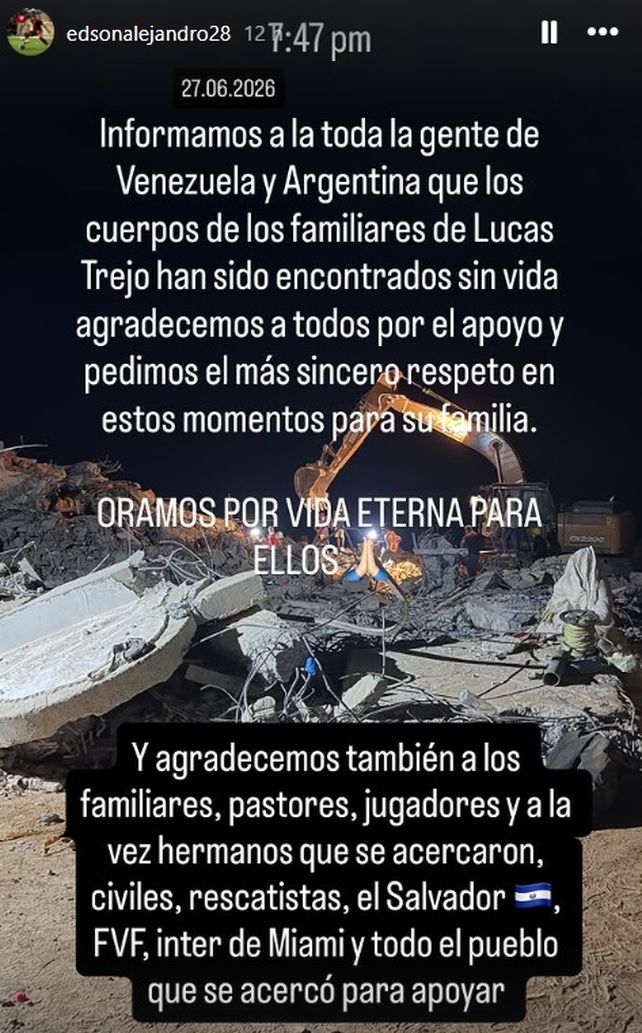 Venezuela: encontraron muerta a la familia de Lucas Trejo