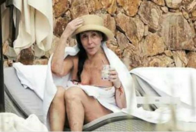 Sin maquillaje. La foto de Moria a cara lavada que circuló en las redes sociales.&nbsp;