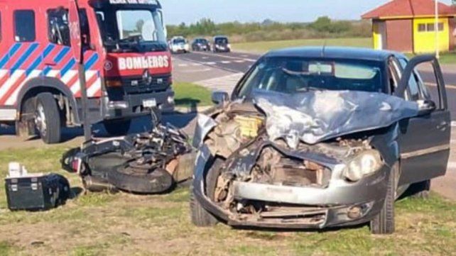 Un motociclista murió tras chocar con un Fiat Siena en la ruta provincial 20