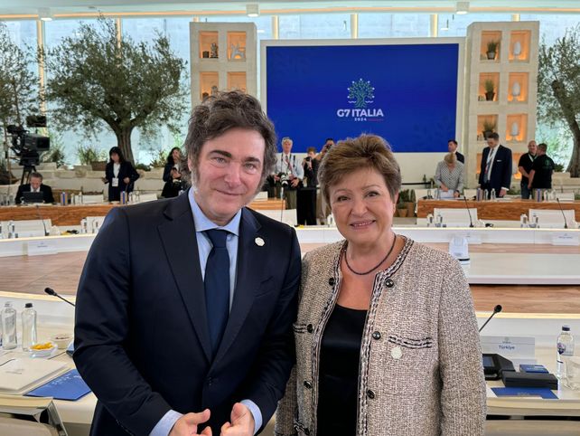 El presidente Javier Milei y la titular del FMI El presidente Javier Milei y la titular del FMI