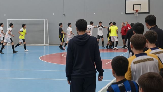 Violencia en el futsal. Talleres de Villa Gobernador Gálvez y Central Córdoba de Rosario jugaban por el ascenso cuando llegó una jugada polémica y comenzaron las agresiones
