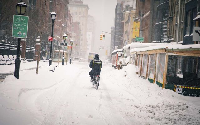 Imágenes de la histórica nevada en Nueva York