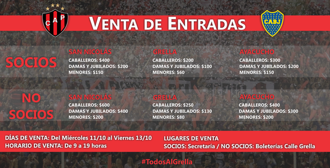 Patronato dio a conocer cómo será la venta de entradas para el partido ante Boca
