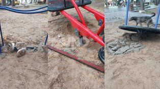 San José del Rincón: inauguraron juegos en la plaza central y en la misma noche los destrozaron