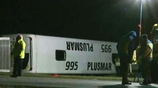 &nbsp;El vuelco del ómnibus de Plusmar se registró a las 4.10 en el kilómetro 134 de la auotovía 2.&nbsp;