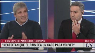 El ministro de Economía Luis Ttot Caputo con Luis Majul&nbsp;
