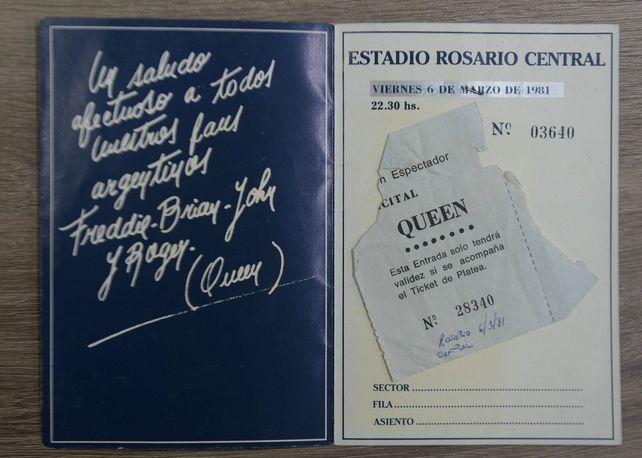 Aquella entrada.&nbsp; El programa y el ticket cortado del show en Central de 1981.