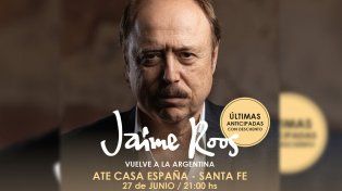 Un show único: Jaime Roos brillará en Santa Fe con todos los éxitos de 50 años de carrera